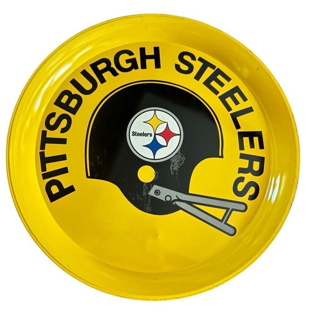 Pittsburgh Steelers 14” Vintage Serving Tray Man Cave